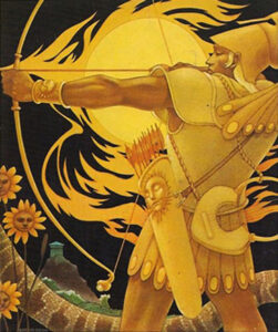 Apollo drawing his bow randall apollo voice over acting singing